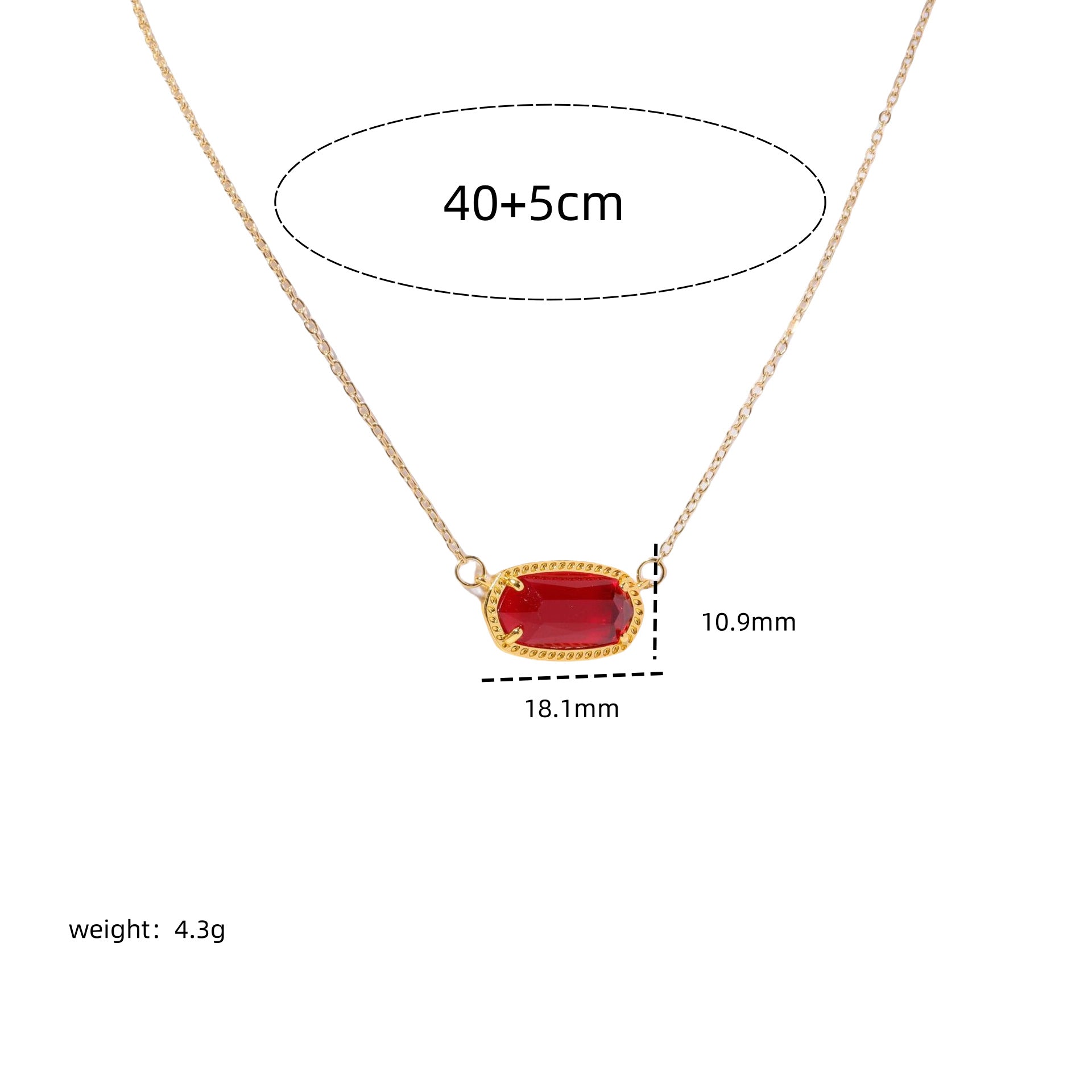 Wholesale January Birthstone Crystal Pendant Necklace Geometric Copper Chain Boutique Resale Jewelry Accessory