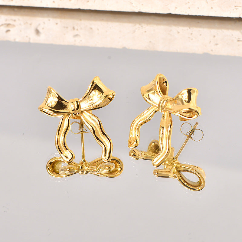 Wholesale Bowknot Earrings Women's  Niche Design Sense Exaggerated Earrings Personalized Simple All-match Earrings