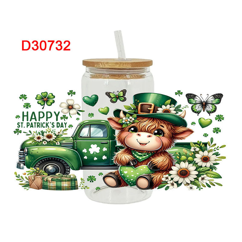 Wholesale Green St. Patrick's Day Series 16oz Cup UV DTF Wraps