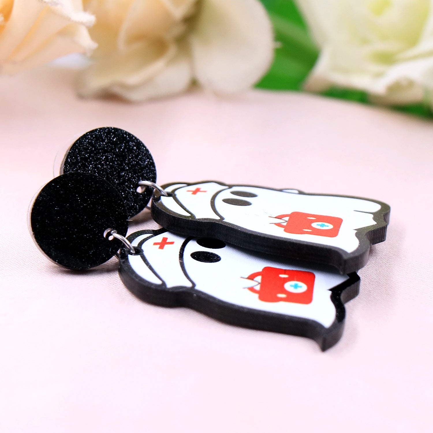 Wholesale Cute Fashion Rescue Ghost Acrylic Earrings