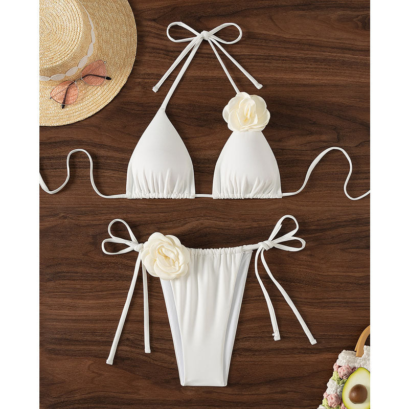 Wholesale 3D Flower Swimsuit Set