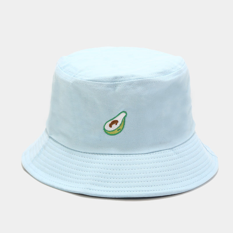 Sombrero de cubo de bordado de aguacate de poliéster al por mayor