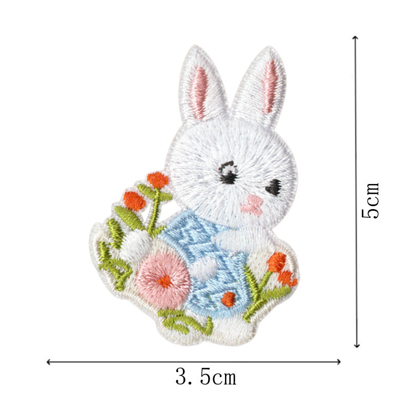 Wholesale Embroidered Cartoon Rabbit No Sew Patches 10Pcs For Clothing Repair Kids Down et Decorative Gift