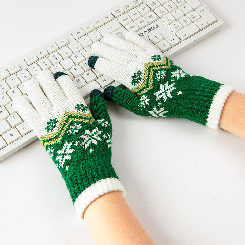 Wholesale Winter Warm and Cold-proof Knitted Touch Screen Gloves