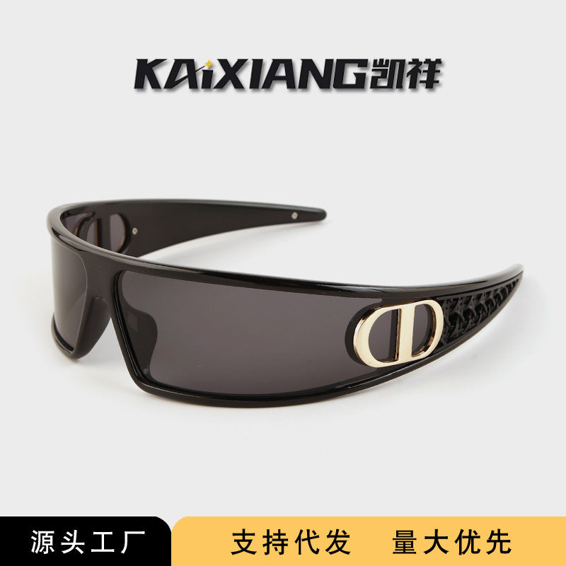 Wholesale Women's futuristic headband sunglasses two in one