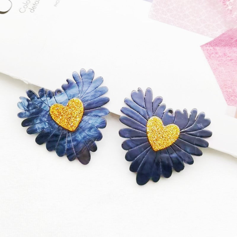 Wholesale 10pcs Valentine's Day Love Acrylic Double-sided Color DIY Accessories