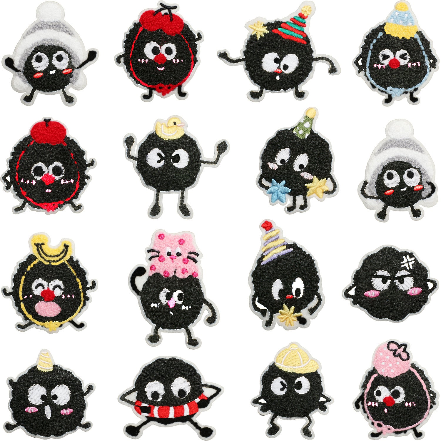 Wholesale Cute Black Coal Polyester Embroidered Patch Funny Charcoal Badge Decorative Clothing Accessory For Gift And Boutique Resale