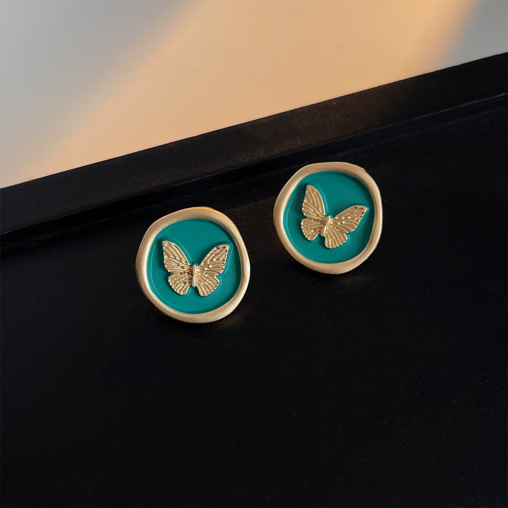 Wholesale Vintage emerald diverse shaped zircon earrings