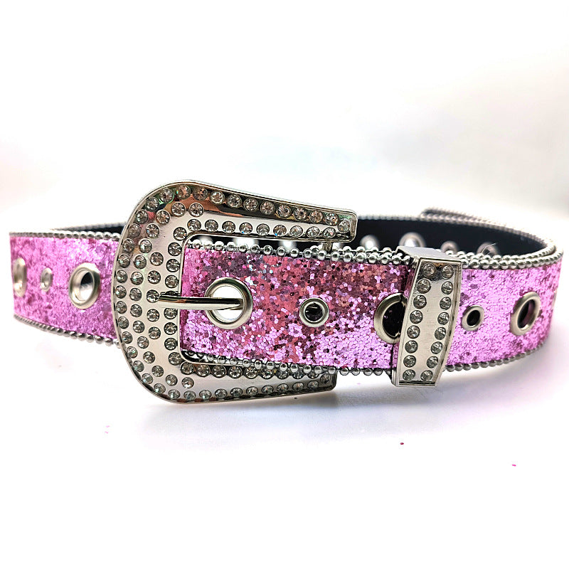 Wholesale Multicolor Rhinestone Belt Sequin Casual Jeans Belt