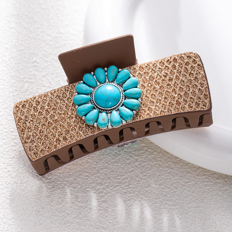 Wholesale Bohemian turquoise western style clip leather clip