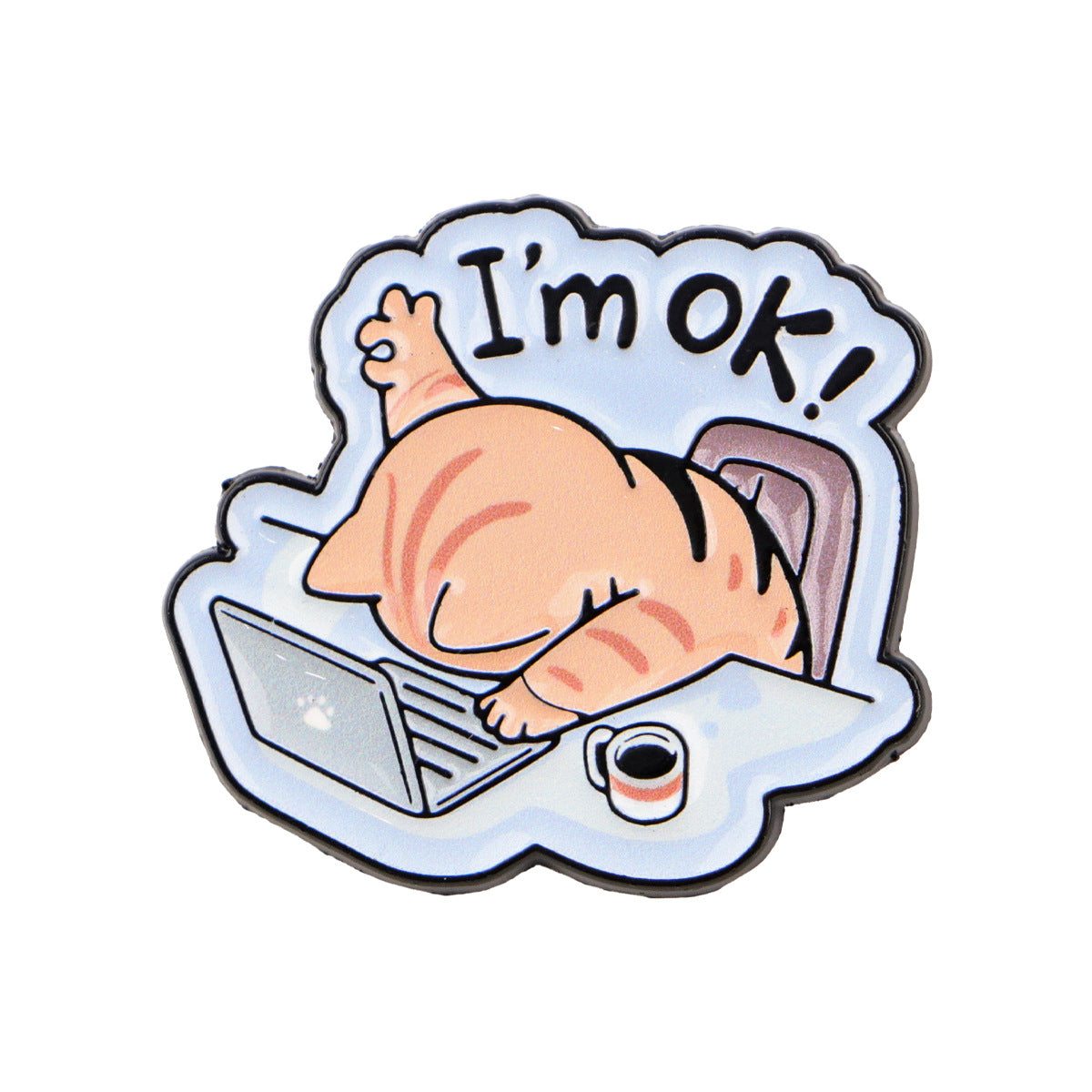 Wholesale Cat Quote Brooch Cartoon Metal Badge Creative English Letter Ornament