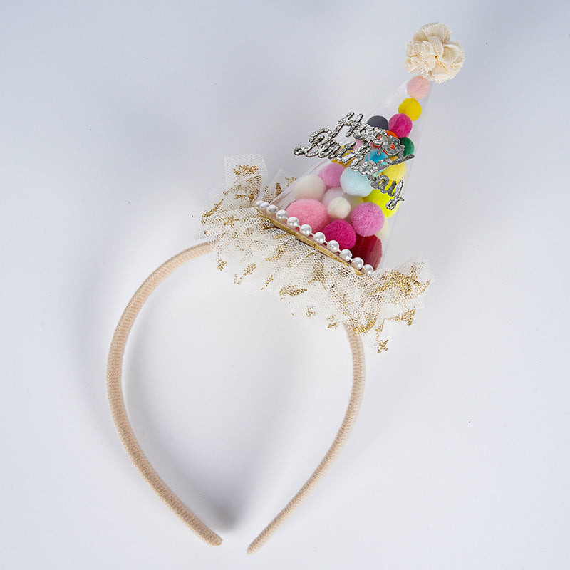 Wholesale Wholesale Dopamine Children's Hair with Yarn Party Princess Girl Hat Headdress