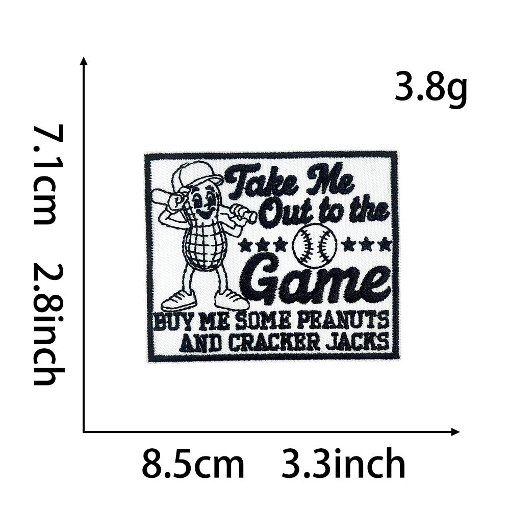 Wholesale Cartoon Raccoon Baseball Embroidered Patch Iron On DIY Badge For ets Chic Fashion Accessory