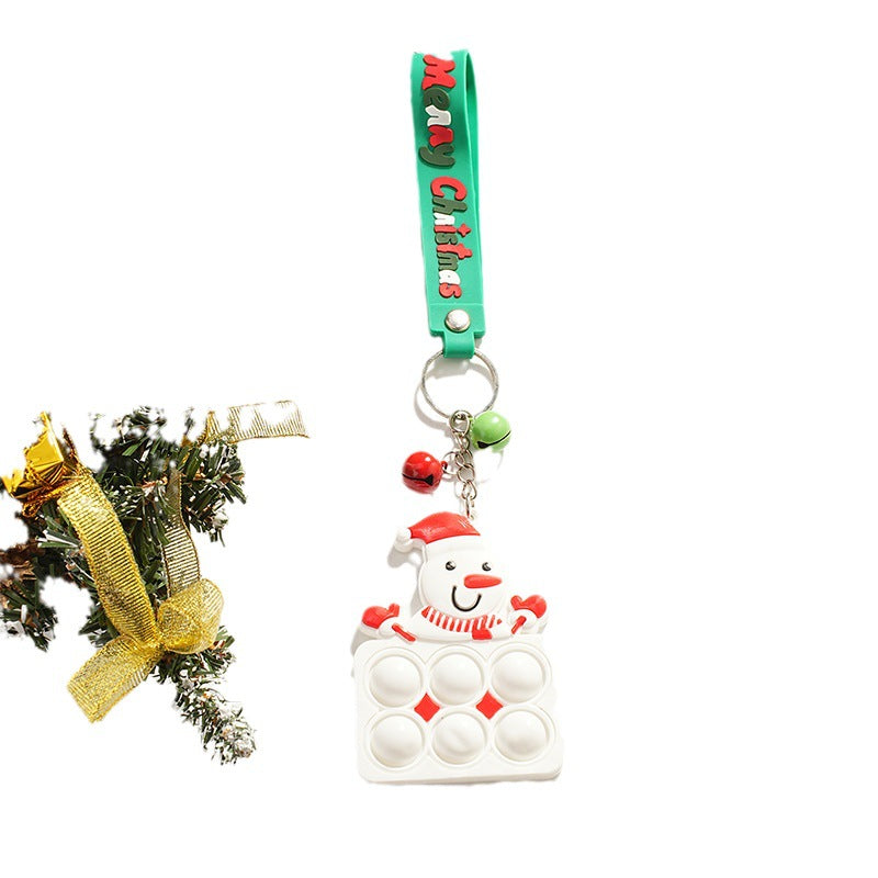 Wholesale Christmas Elk Snowman Decompression Metal Keychain