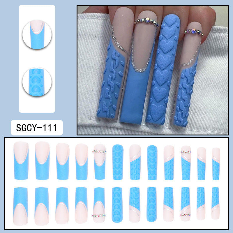 Wholesale Valentine's Day Wearable Nails Long Fake Nails Nail Patch Wearable Manicure Finished Products