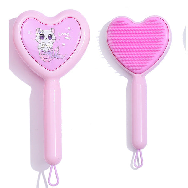 Wholesale ABS Macaron Color Heart-shaped Massage Hair Comb