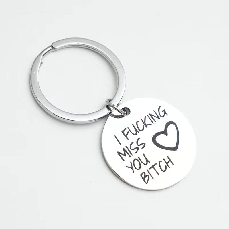 Wholesale Valentine's Day Gift FUCKING MlSS YOU Stainless Steel Keychain