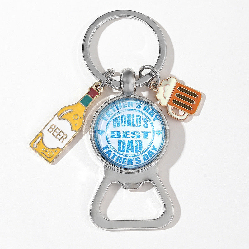 Wholesale Father's Day Zinc Alloy Beer Keychain