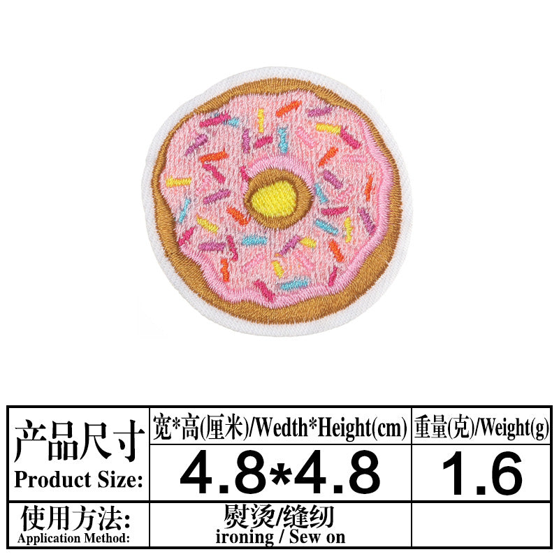 Wholesale Cloth Stickers French Fries Vase Computer Embroidery Stickers Skates Patch Stickers Garment Bag Decorative Appliques