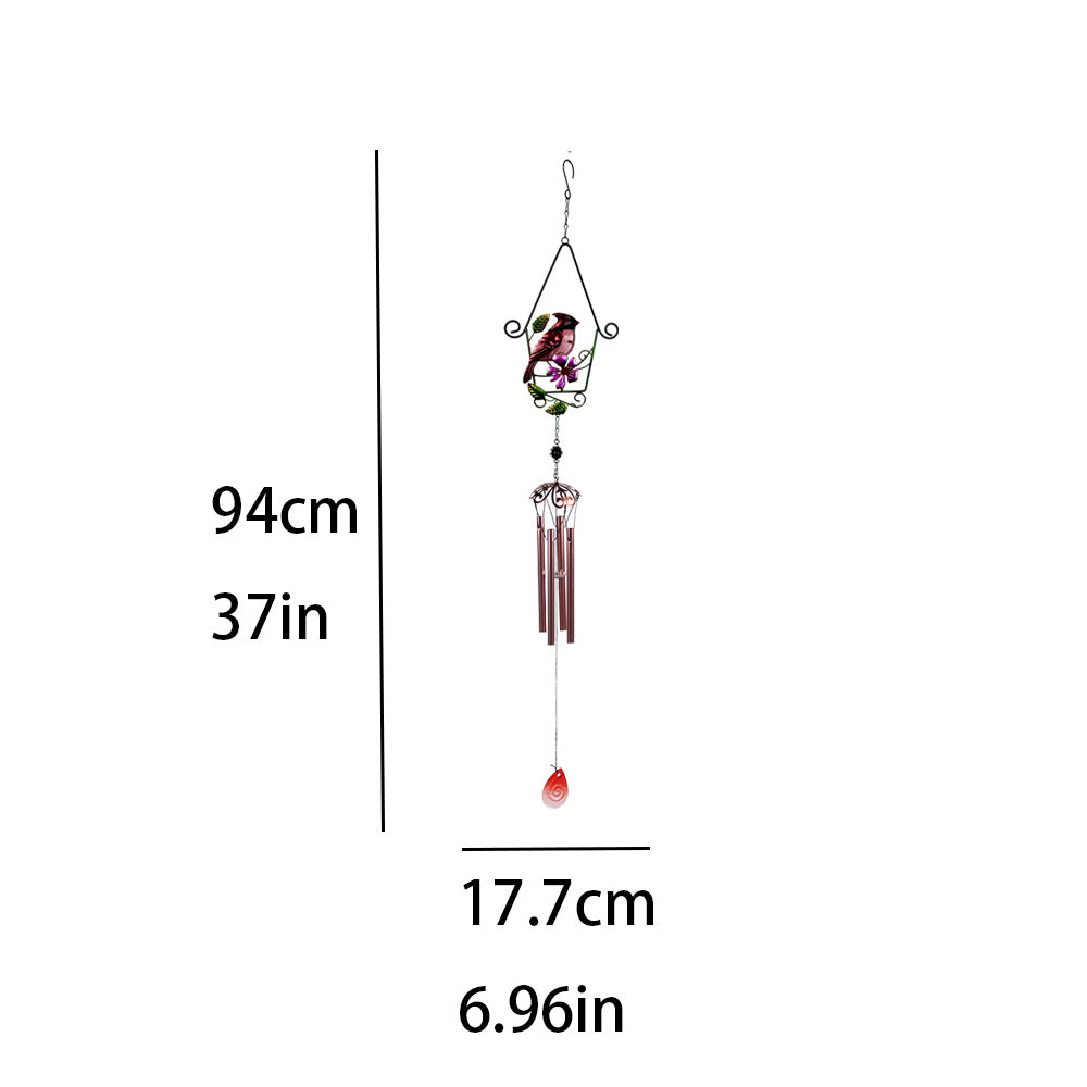 Wholesale  iron bird glass handicraft bird cage wind chime