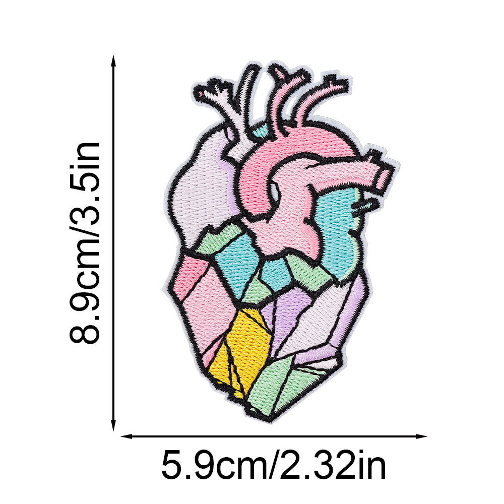 Wholesale Heart-shaped embroidery patch letters multi-color spelling DIY accessories