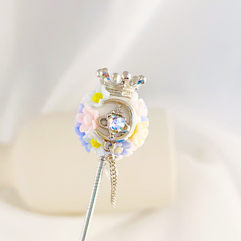 Wholesale Heavy Industry Nepalese Diamond Ball Crown Flower Soft Clay Straight Hole Beads