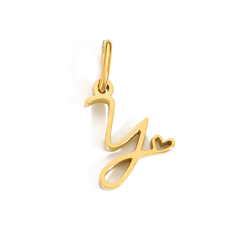 Wholesale English Letter 14k Gold Stainless Steel Pendant
