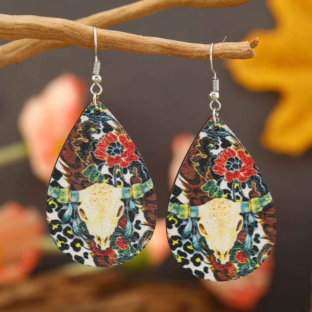 Wholesale Drop Long Western Style Wooden Earrings