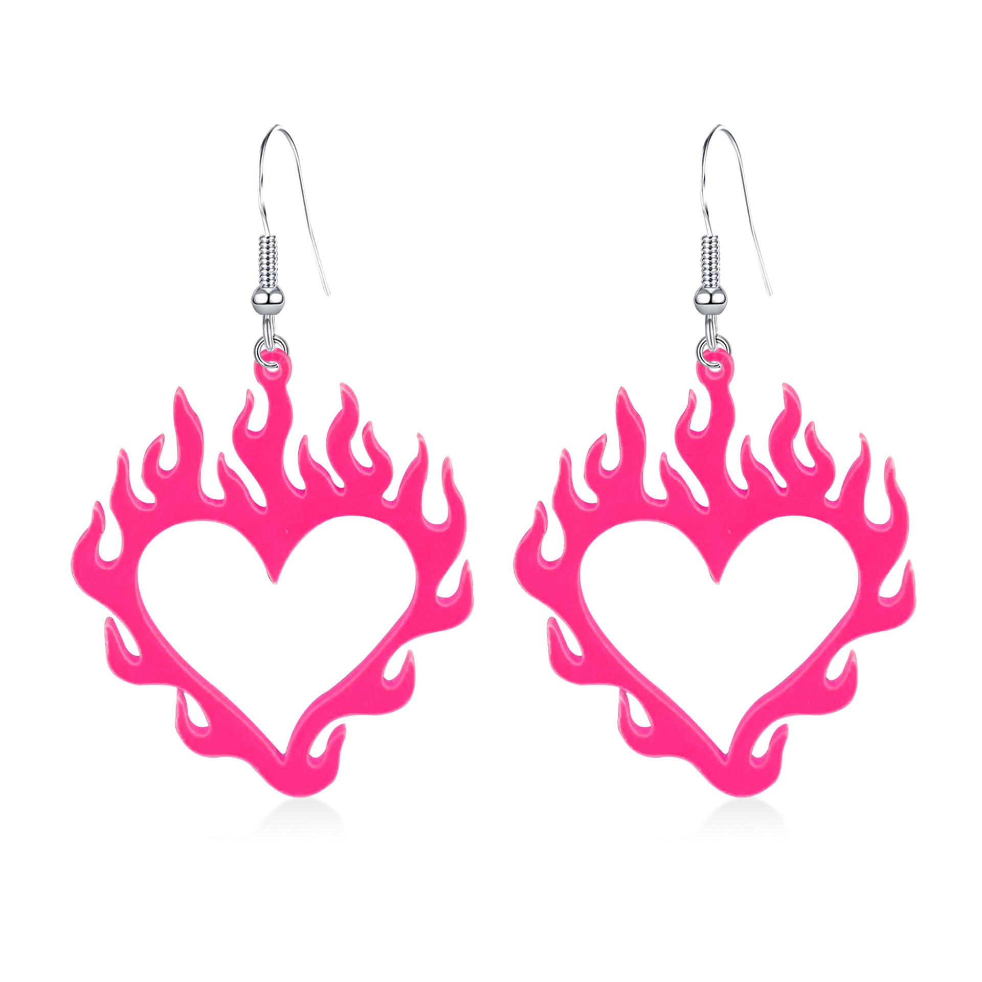 Wholesale Halloween Heart Flame Acrylic Earrings