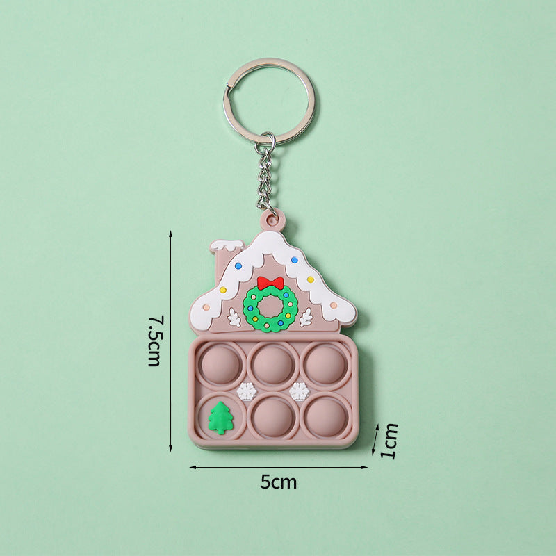 Wholesale New Bubble Music Christmas Unzip Silicone Keychain
