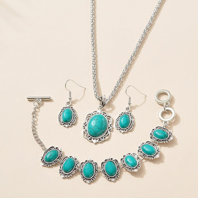 Wholesale Turquoise Bohemian Vintage Turquoise Jewelry Set