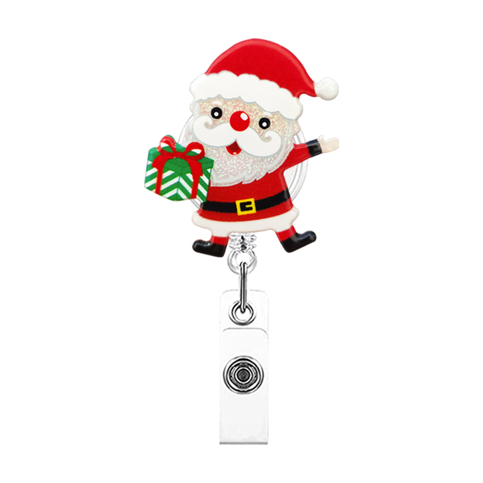 Wholesale Badge Reels Acrylic Christmas Retractable Keychain
