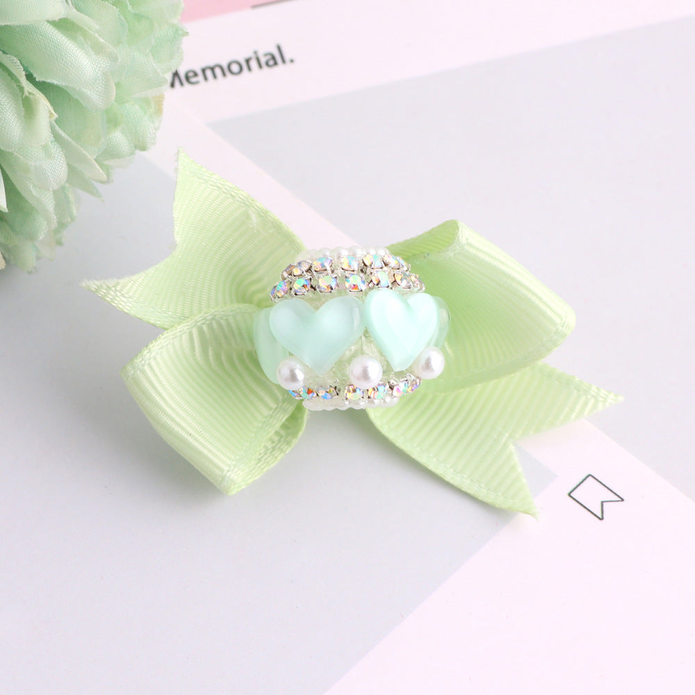 Wholesale Bow Heart Red Acrylic Loose Beads For DIY Phone Chain Keychain Bag Charm Craft Supplies Jewelry Making Gift