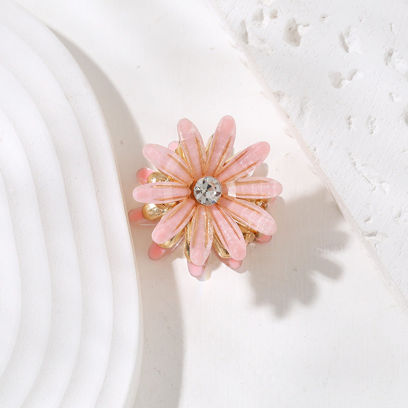Wholesale crystal alloy flower hair clip