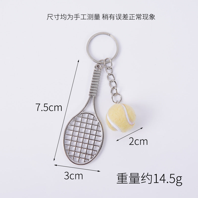 Wholesale 5pcs Mini tennis racket keychain