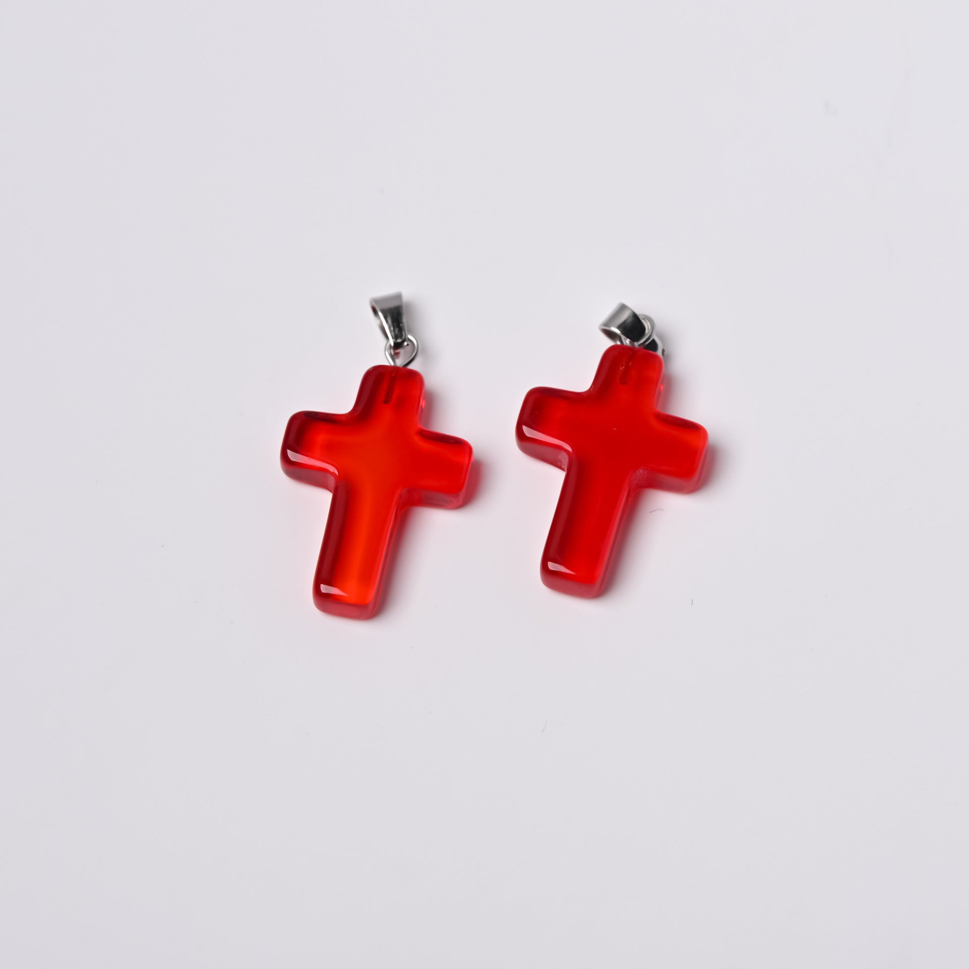 Wholesale Multicolor glass water drop cross pendant accessories DIY