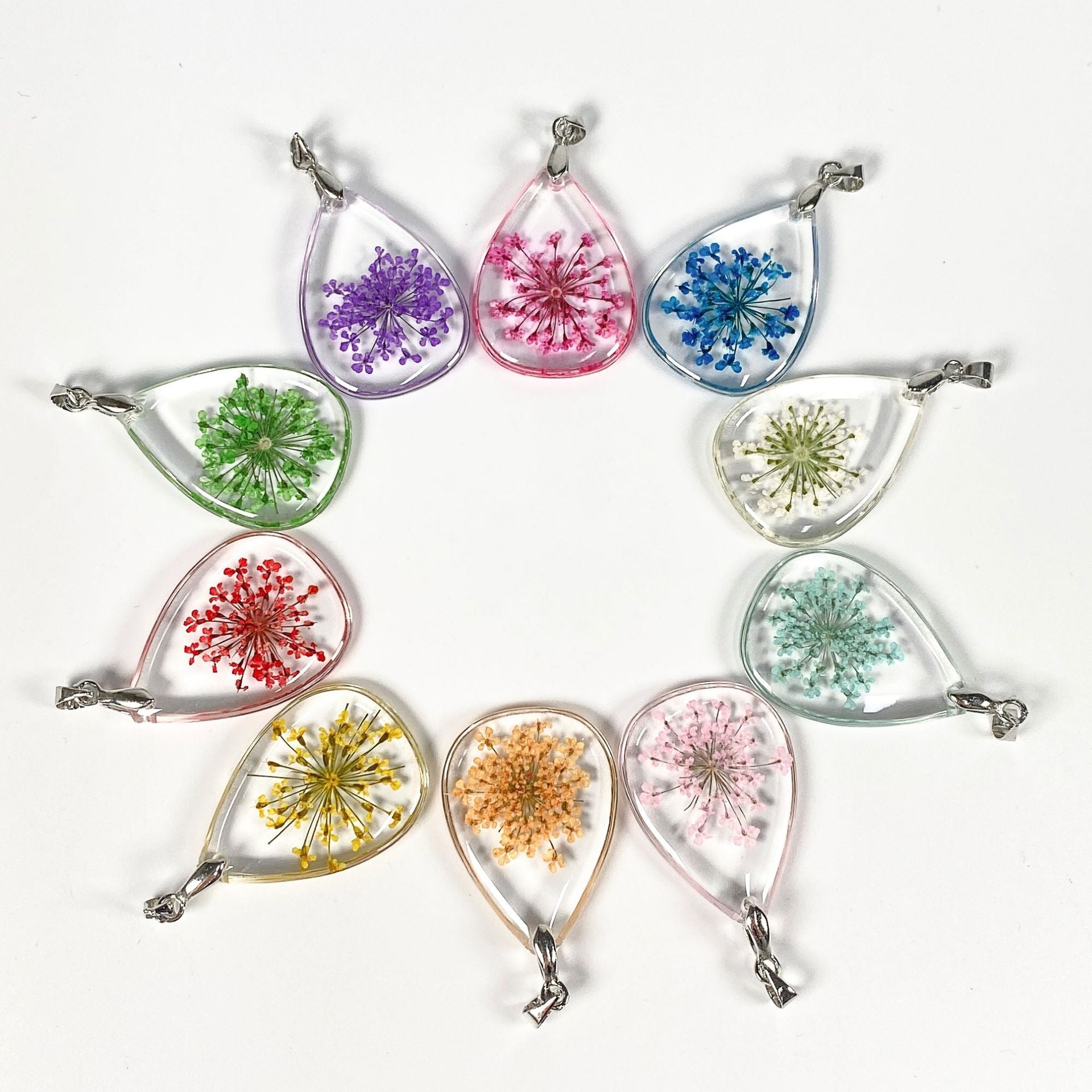 Wholesale 6pcs Dried Flower Colorful Plant Specimen Real Flower Pendant Accessories