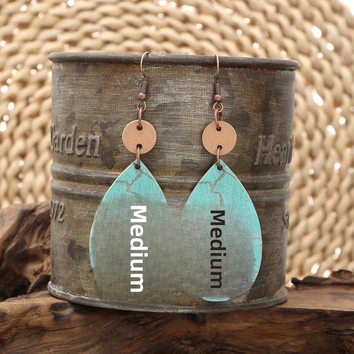 Wholesale cactus sheep head pattern irregular shape wooden earrings