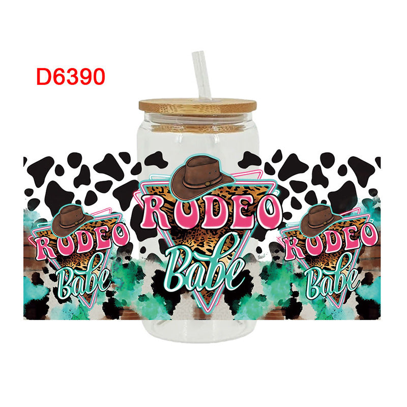 Wholesale Western style flower boots  16oz Cup UV DTF Wraps