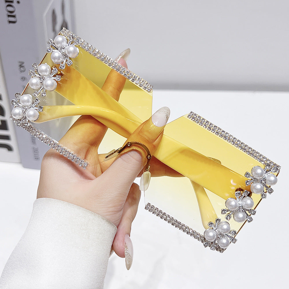 Wholesale Frameless Large Square Personalized Party Sunglasses