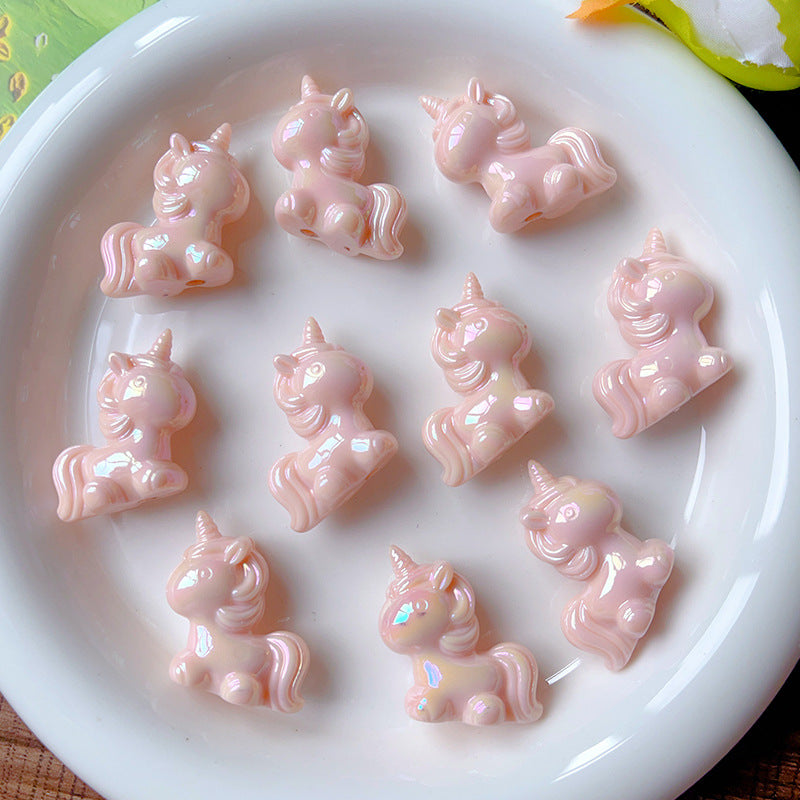 Wholesale Luminous Unicorn Through-hole Bead  Acrylic Beads