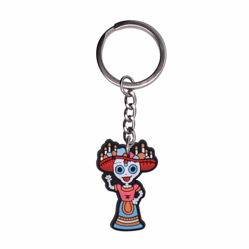 Wholesale 10pcs/pack Mexican Day of The Dead Calavera Plastic Keychain