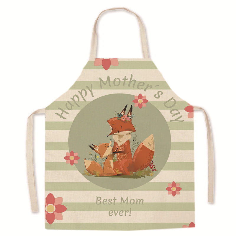 Wholesale Mother's Day Printed Apron Anti-Stain Linen Apron Home