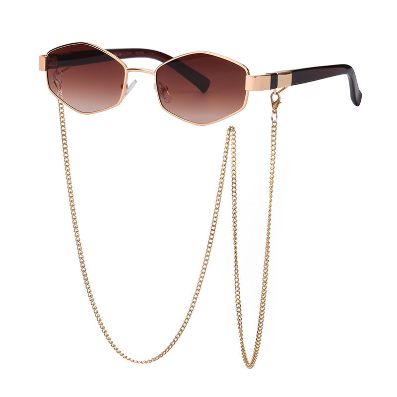 Wholesale Fashion Chain Women's Irregular Frame Sunglasses