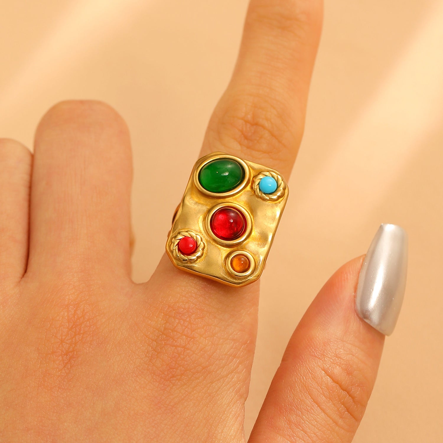 Wholesale Vintage glossy texture ring