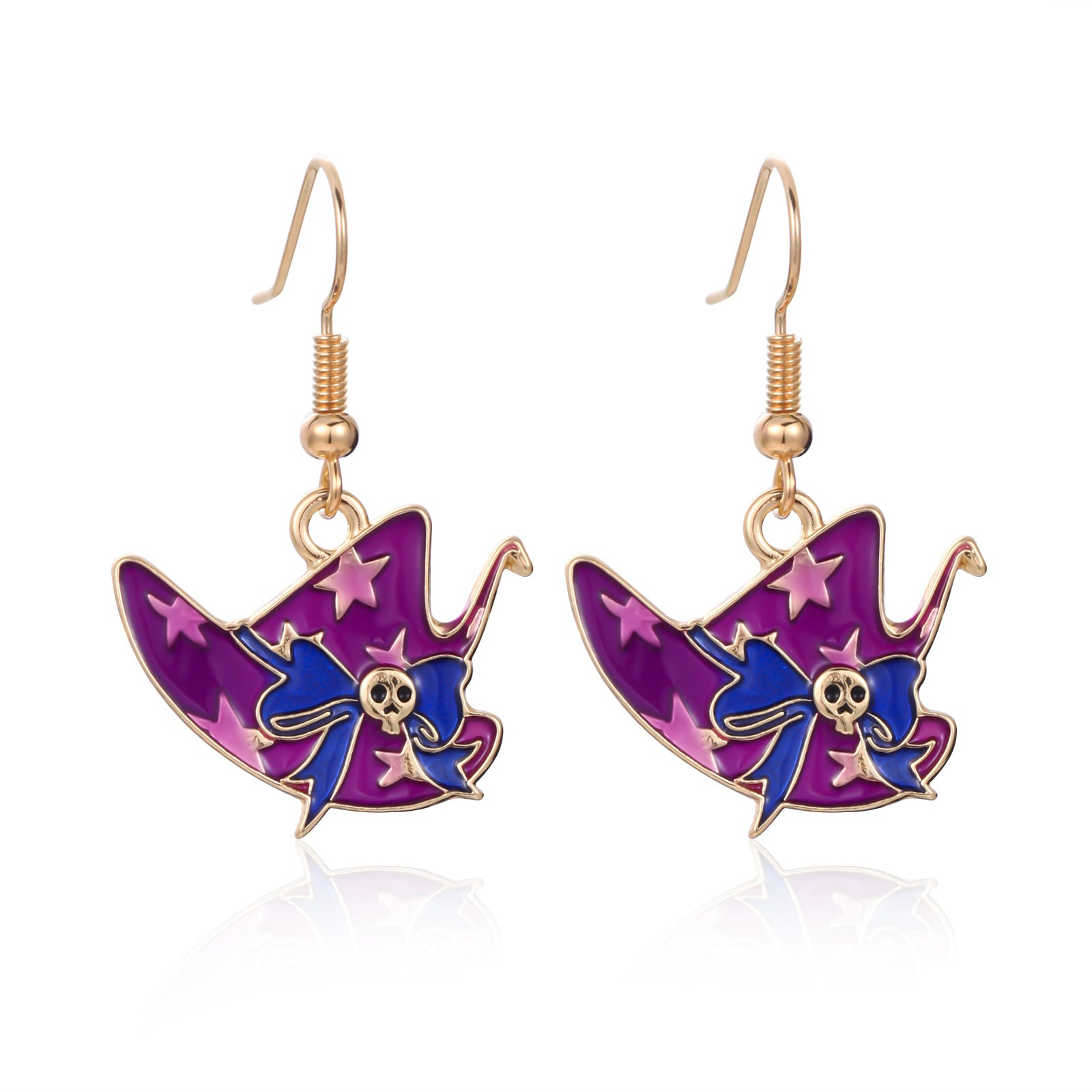 Wholesale  Skull Pumpkin Earrings Silver Tone Zinc Alloy Rhinestone Jewelry Party Wear For Women
