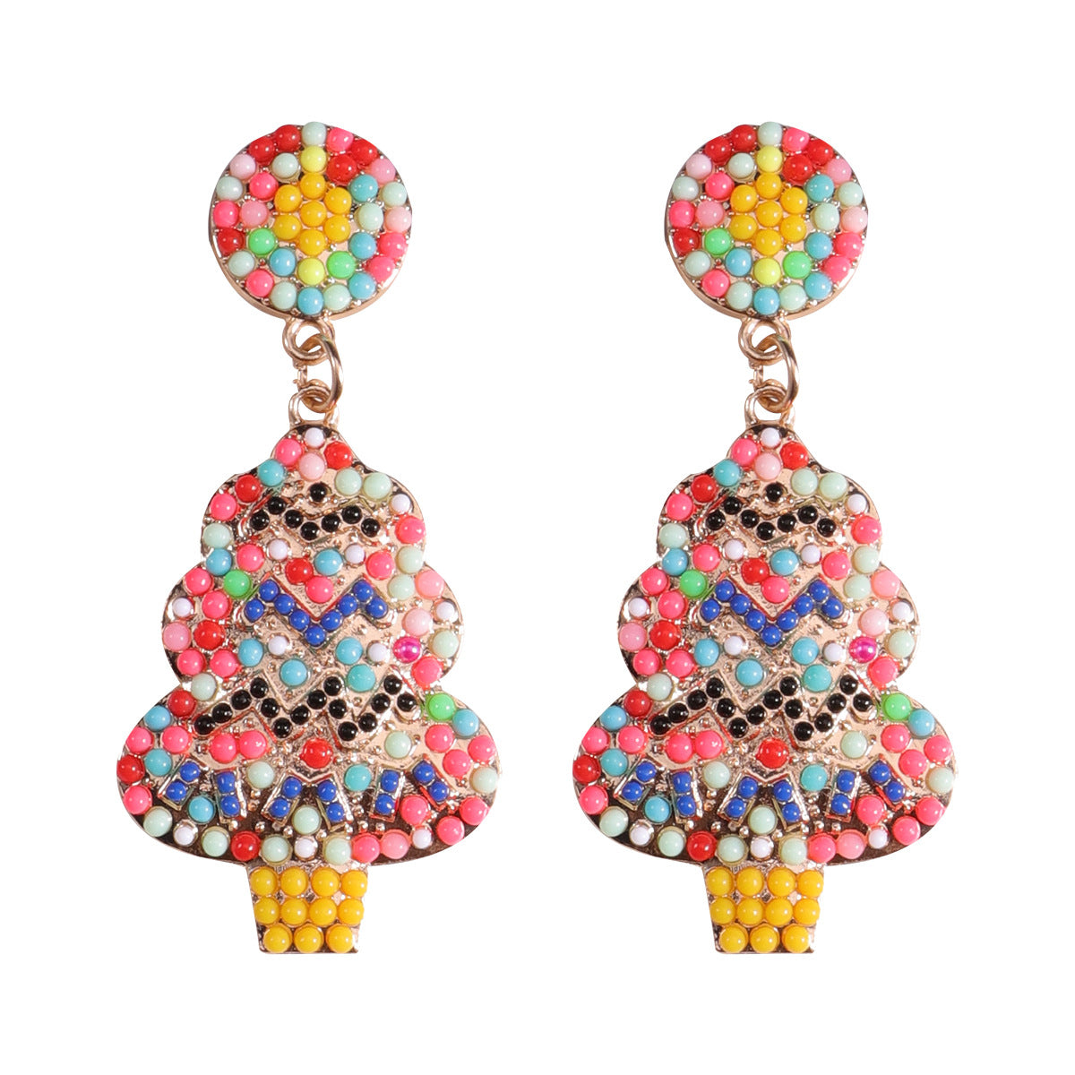 Wholesale Christmas Colorful Rice Bead Earrings