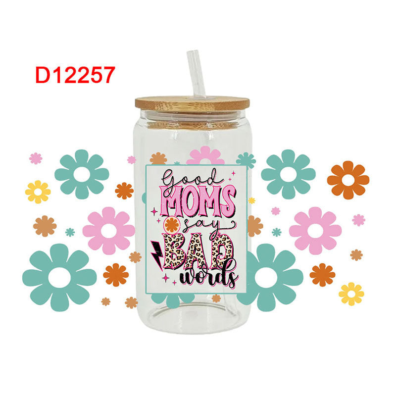 Wholesale Love Pattern Mother's Day 16oz Cup UV DTF Wraps
