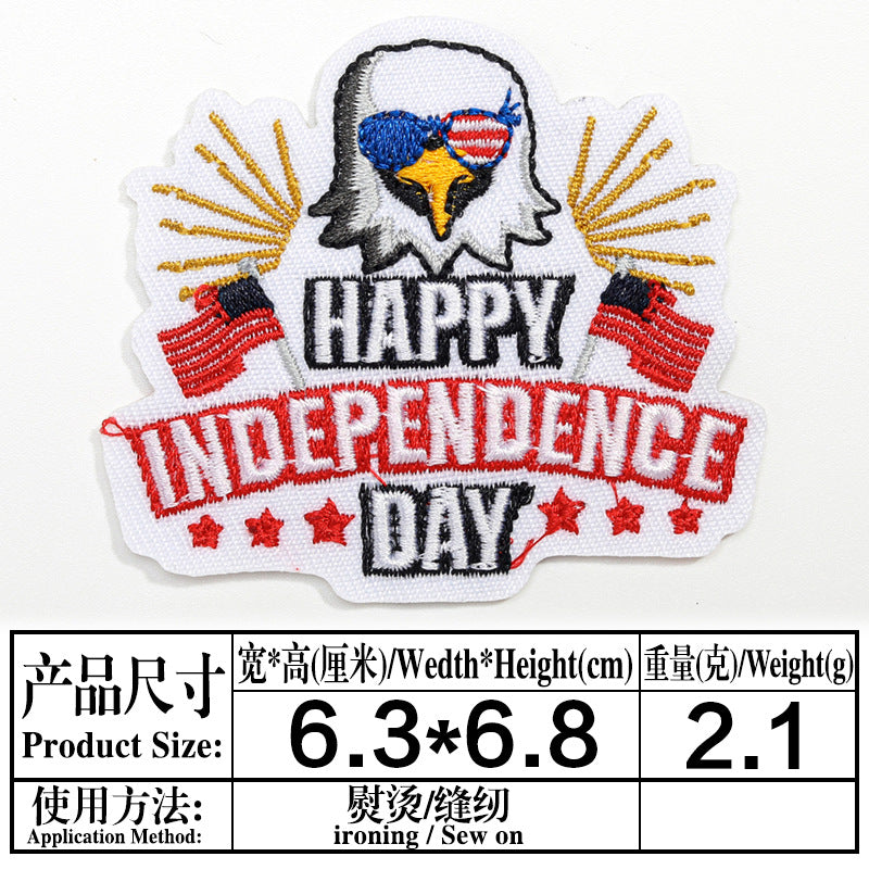 Wholesale Independence Day flag colorful and diverse embroidery DIY patches