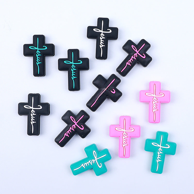 Wholesale 20pcs Cross Silicone Beads